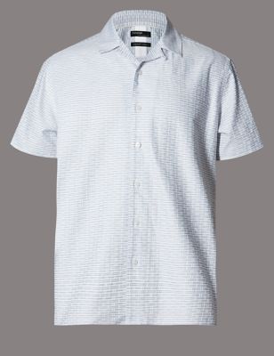 Supima&reg; Cotton Luxury Tailored Fit Horizontal Textured Shirt